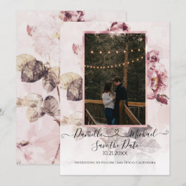 Reserva La Fecha Elegantes Rosas florales románticos guión foto del