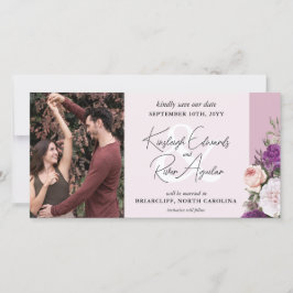 Reserva La Fecha Elegantes Rosas florales y Boda Dusty Mauve