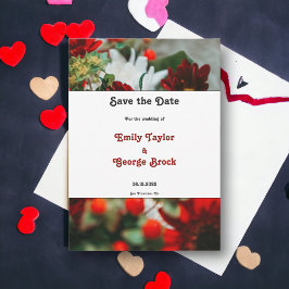 Reserva La Fecha Elegantes rosas rojas florecen flores Boda floral