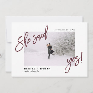 Reserva La Fecha ¡Ella dijo que sí! Boda gráfico moderno