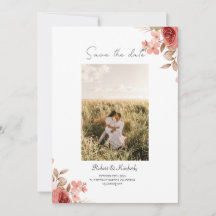 ELLE Flor de Pink Elegante Save The Date de Boda