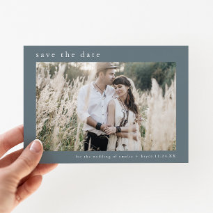 Reserva La Fecha EMELIA Foto Boda mínimo de invierno azul turbio