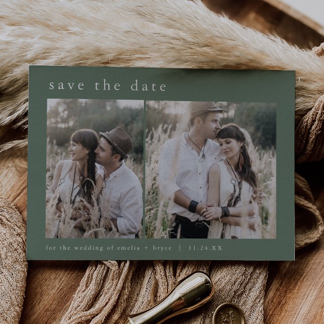 Reserva La Fecha EMELIA Montaña 2 Foto: Boda del Boho Bosque Modern (EMELIA Mountain 2 Photo Modern Forest Boho Wedding Save The Date)