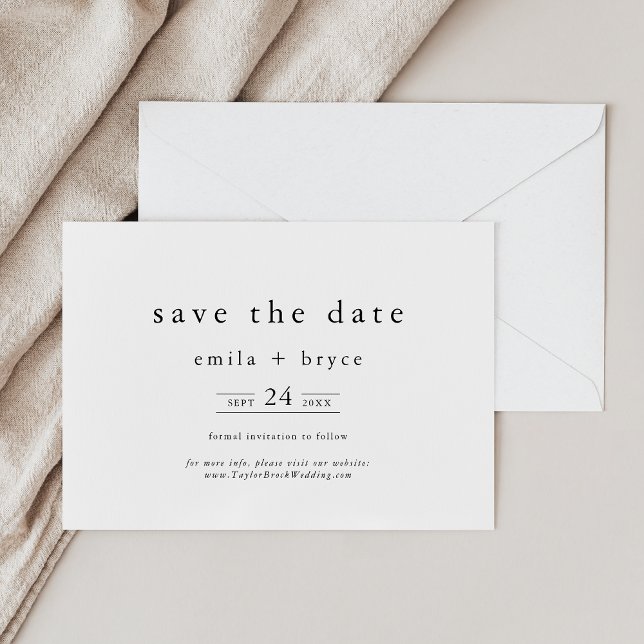 Reserva La Fecha EMELIA Rustic Simple Boho Moderno Boho Boda de Inv (EMELIA Rustic Simple Modern Boho Winter Wedding Save The Date)