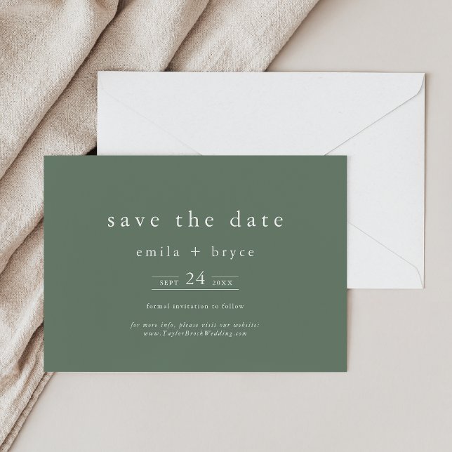 Reserva La Fecha EMELIA Woodland Nature Sage Green Forest Boda (EMELIA Woodland Nature Sage Green Forest Wedding Save The Date)