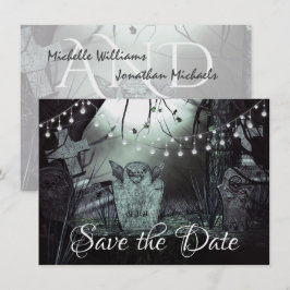 Reserva La Fecha Encantador Graveyard Gothic Halloween Boda