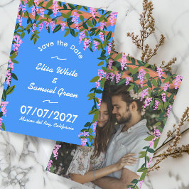 Reserva La Fecha Enredaderas de glicinias Foto personalizada floral