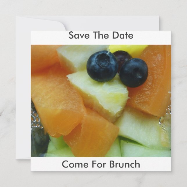 Reserva La Fecha Ensalada De Frutas, Salven La Fecha, Ven A Brunch (Anverso)