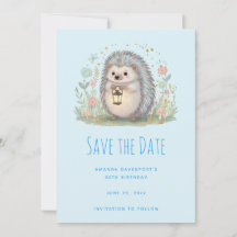 Erizo Adorable con Luciérnaga Save The Date