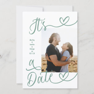 Reserva La Fecha Es una fecha Foto Verde Sage Boda