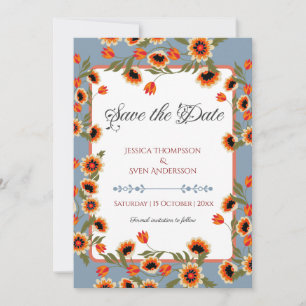 Reserva La Fecha Escándalo floral rústico Boda de inspiración folcl
