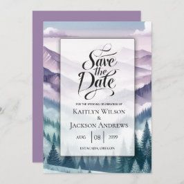 Reserva La Fecha Escarcha de lavanda en el Boda húmedo alpino