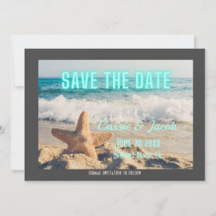 Reserva La Fecha Escena de playa moderna y neon para Save the Date