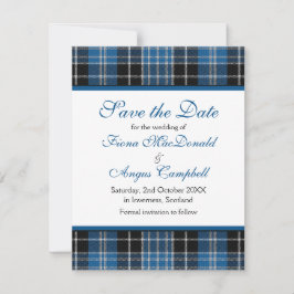 Reserva La Fecha Escocesa Clark Tartan Wedding Save the Date Card