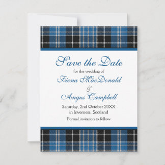 Reserva La Fecha Escocesa Clark Tartan Wedding Save the Date Card
