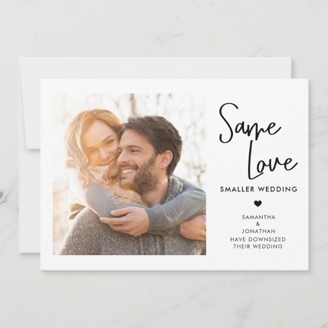 Reserva La Fecha Escritura a mano Mismo amor Boda más pequeño (Anverso)