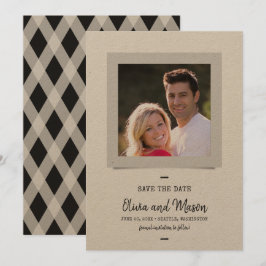 Reserva La Fecha Escritura de escritura de escritura de Kraft rústi