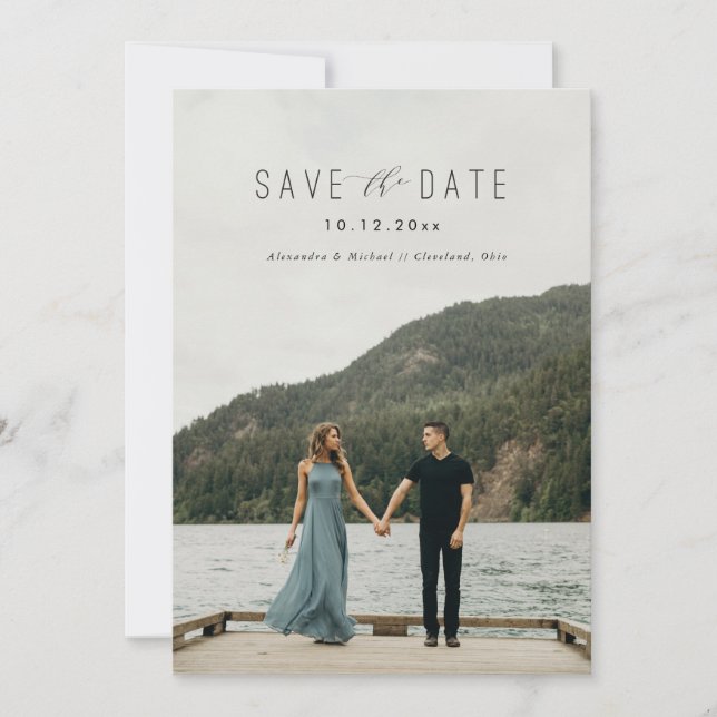 Reserva La Fecha Escritura moderna Guardar la fecha (Anverso)