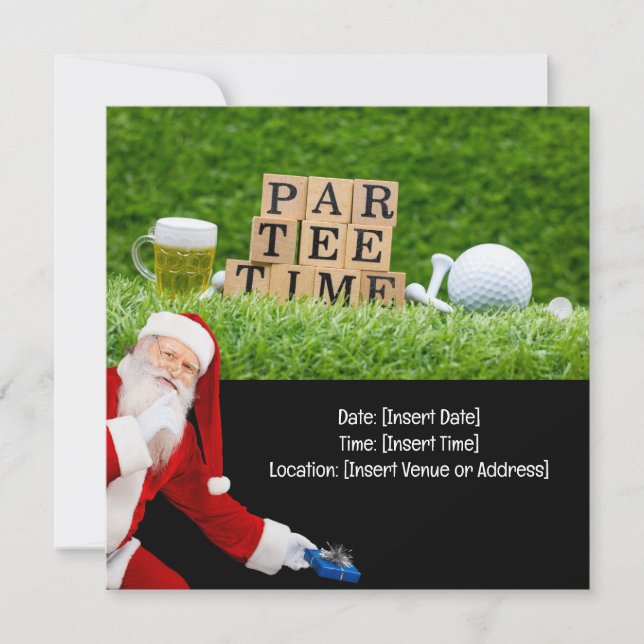 Reserva La Fecha Escuadrón de Navidades del fiesta del Golf Par Tee (Anverso)