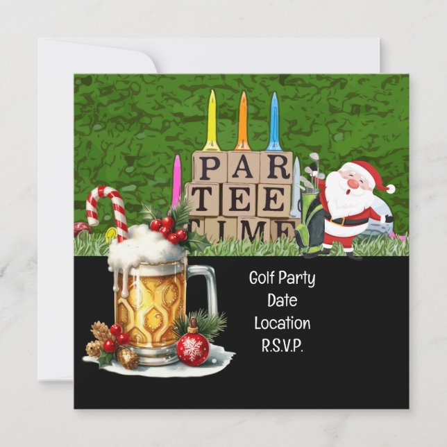 Reserva La Fecha Escuadrón de Navidades del fiesta del Golf Par Tee (Anverso)