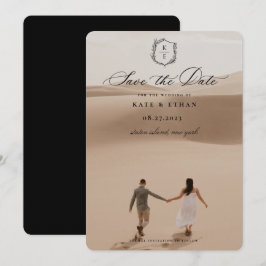 Reserva La Fecha Escudo botánico Monograma Boda Foto