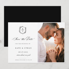 Reserva La Fecha Escudo botánico Monograma Boda Foto