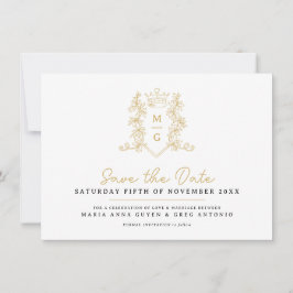 Reserva La Fecha Escudo de la corona del corazón boda de fotos de o