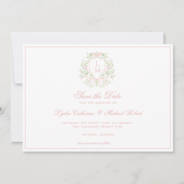 Reserva La Fecha Escudo dulce con arcos rosados (Anverso)