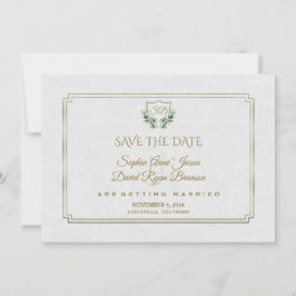 Reserva La Fecha Escudo Real De Oro Lush Green Save The Date