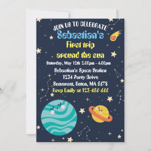 Reserva La Fecha Espacio Primer Viaje Fiesta de Cumpleaños Alrededo