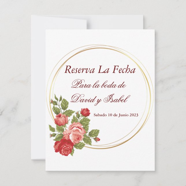 Reserva La Fecha (Español Guardar La Fecha) (Anverso)