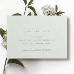 Reserva La Fecha Espuma de mar | Elegante Boda verde claro simple<br><div class="desc">El verde pastel minimalista salva las tarjetas de fecha. "Invitación formal a seguir" está escrita en escritura caligráfica.</div>