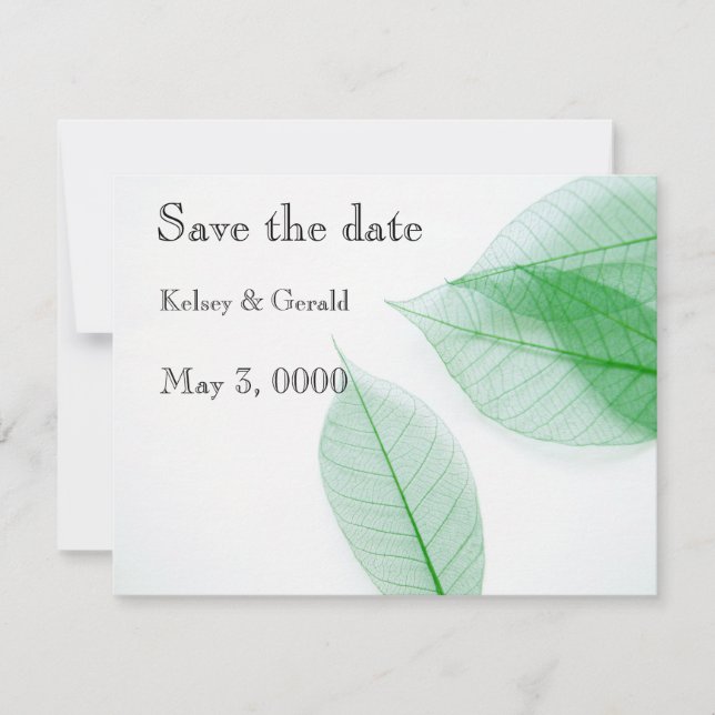 Reserva La Fecha Esqueletos de hojas sobre blanco (Anverso)