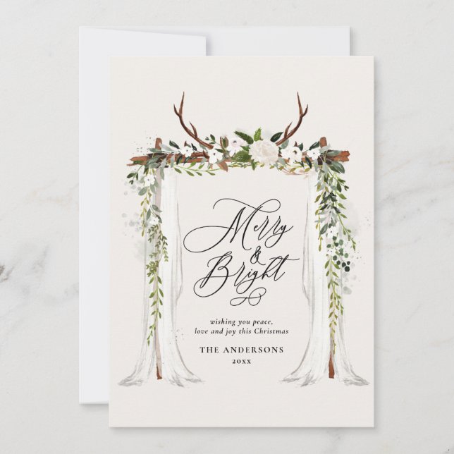 Reserva La Fecha Estacionamiento rústico foto alegre y navidad de m (Anverso)