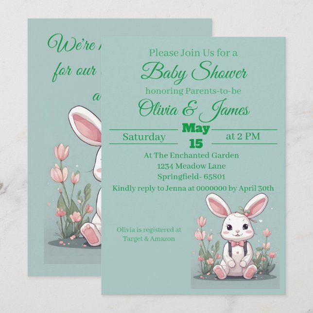 Reserva La Fecha Estamos entusiasmados con el pequeño Baby Shower d (Anverso / Reverso)