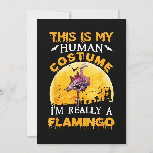 Reserva La Fecha Este Es Mi Disfraz Humano Realmente Flamingo Hallo (Anverso)