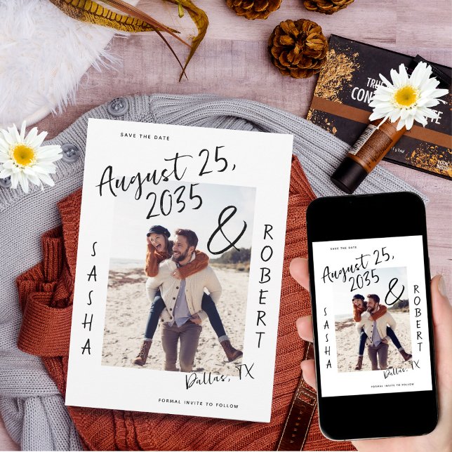 Reserva La Fecha Estilizada Foto de Bodas con Ampersand de Letra a  (Subido por el creador)