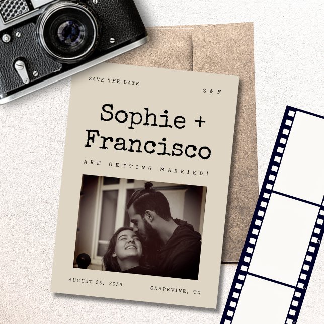 Reserva La Fecha Estilo de texto retro de máquina de escribir Foto  (Subido por el creador)