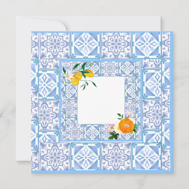 Reserva La Fecha estilo mediterráneo, limón, Amalfi, (Anverso)