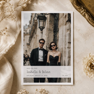 Reserva La Fecha Estilo Vintage Moderno Una foto Save the Date