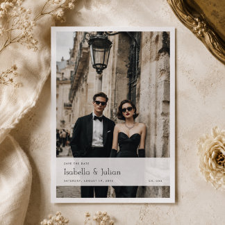 Reserva La Fecha Estilo Vintage Moderno | Una foto Save the Date