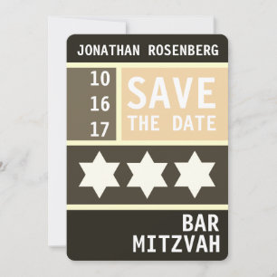 Reserva La Fecha Estrella audaz de David Bar Mitzvah Salve la fecha