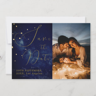 Reserva La Fecha Estrellas celestes Boda elegante de la noche de fo