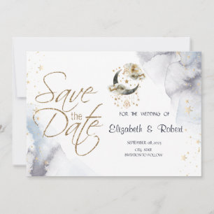 Reserva La Fecha Estrellas de luna de oro celestial