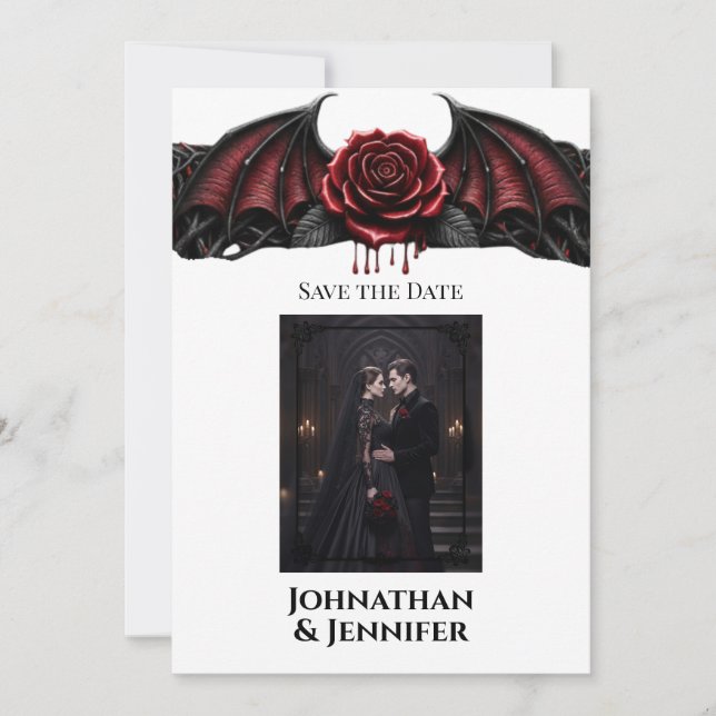 Reserva La Fecha Eternal Night Gothic Vampire Wedding Dark Romance (Anverso)
