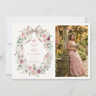 Reserva La Fecha Ethereal Coquette Pink Floral Quince Photo TMF26