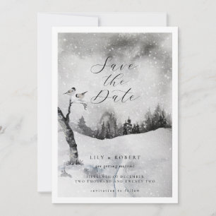 Reserva La Fecha Ethereal Snowy Forest Winter Wedding