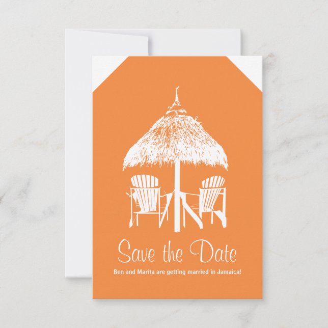 Reserva La Fecha Etiqueta de equipaje para Jamaica (Anverso)