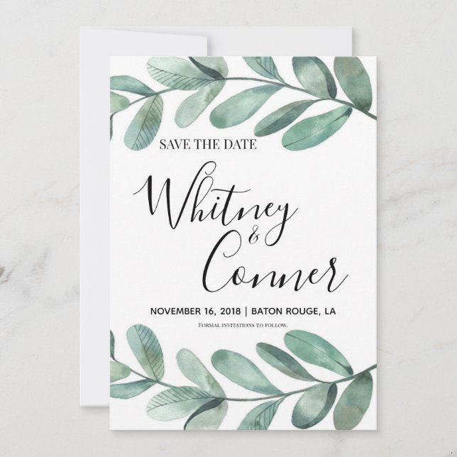 Reserva La Fecha Eucalipto Guarde la Fecha (Anverso)