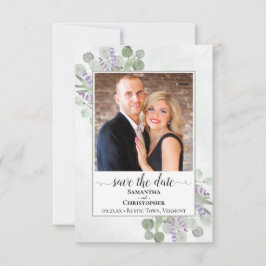 Reserva La Fecha Eucaliptus y Lavender foto simple Boda